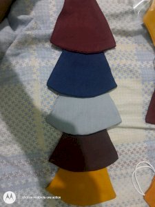 Fashionable printed cotton masks.