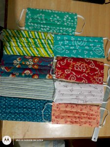 Fashionable printed cotton masks.