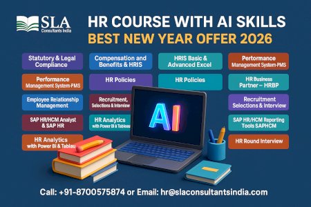 The 3 Best HR Certification Course in Delhi 2026 by SLA Institute for SAP HCM HR Training in Noida and Payroll Institute in Gurgaon. [100% Job, Updated Skills in 2026] get Human Resources Job in TCS/HCL/E-commerce.​